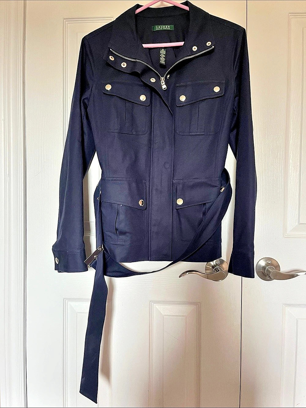Lauren Ralph Lauren Double-Faced Stretch Cotton Field Jacket Black Medium
